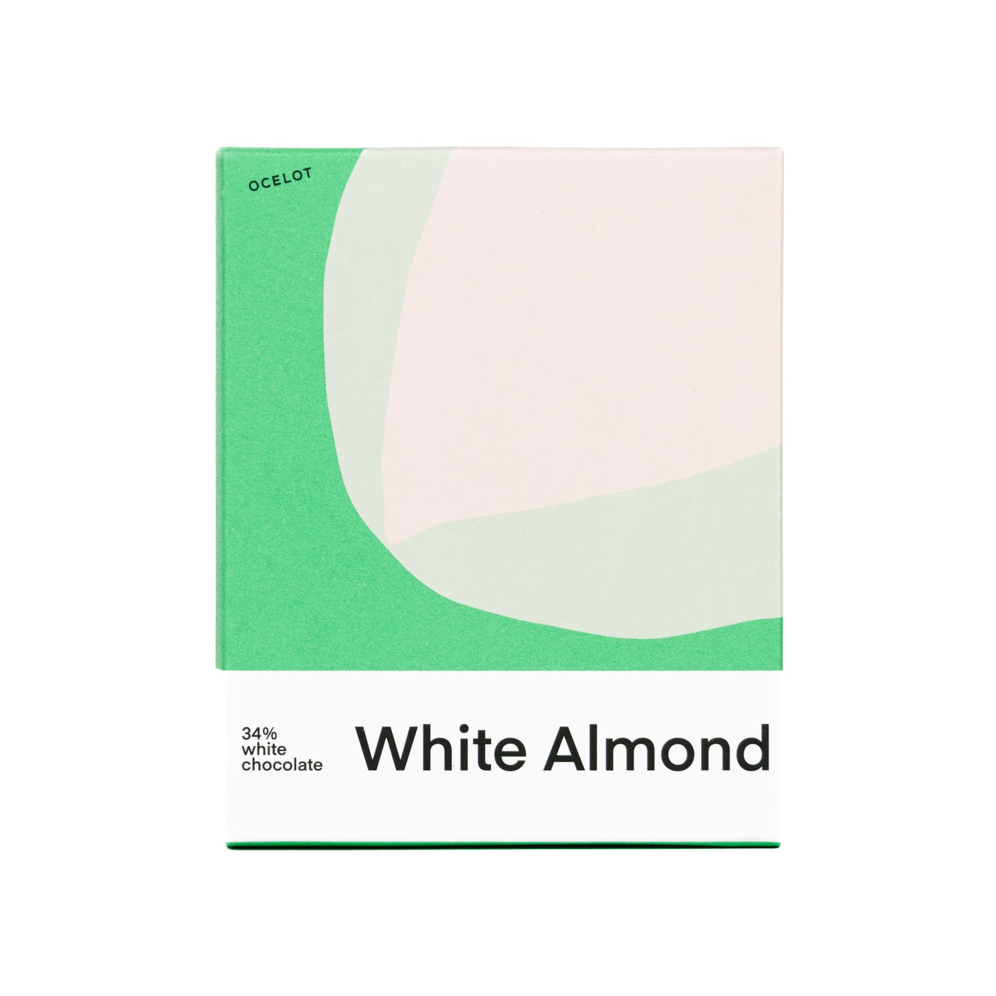 Ocelot Organic White Chocolate & Almond Chocolate Bar, 70g